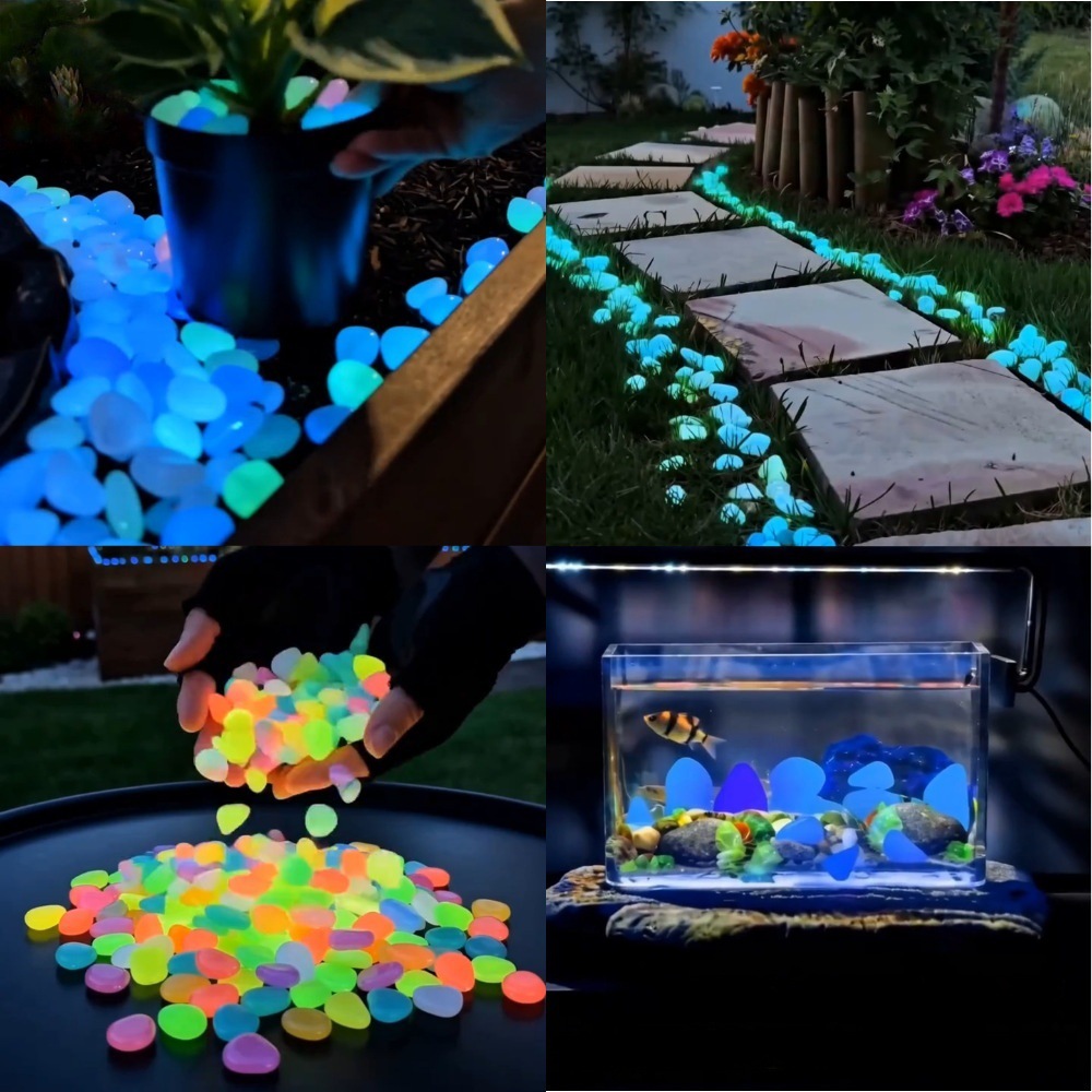 Aquarium Planted Aquarium - Galets lumineux colorés qui brillent dans