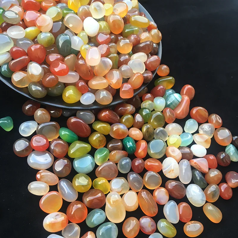 Planted Aquarium Air Stone - Galets d'agate 100g, pierres décoratives colorées